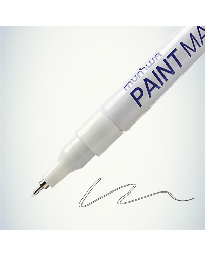Маркер-краска Extra Fine Paint Marker 1мм, нитрооснова, белый MunHwa