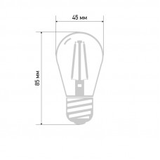 Ретро-лампа филаментная ST45, E27, 2 LED, 2Вт, ТЕПЛЫЙ БЕЛЫЙ, 230В, IP65 NEON-NIGHT