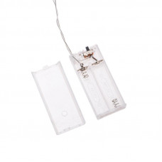 Тайские фонарики Пудра 1,5 м, прозрачный ПВХ, 10 LED, теплый белый, питание 2 х АА (батарейки не в комплекте)