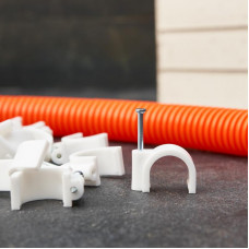 Крепеж кабеля круглый 16мм, белый (50 шт/уп) REXANT