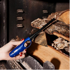 Бытовая газовая пьезозажигалка с классическим пламенем, многоразовая (1 шт.) синяя СК-302L СОКОЛ