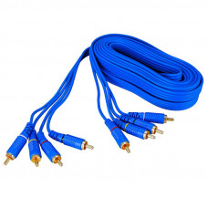 Шнур 4 RCA - 4 RCA, длина  3 метра, синий (GOLD) REXANT