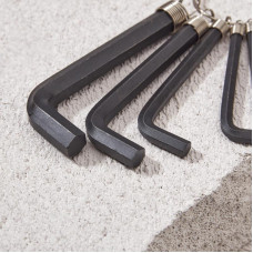 Набор ключей имбусовых HEX KRANZ 1,5-10 мм, CrV, 10 шт., оксидированные, на кольце