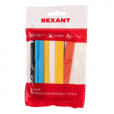 Набор термоусаживаемых трубок №16 ТУТ нг 8/4мм, 7 цветов (упак. 21 шт. по 10см) REXANT