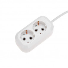 Удлинитель 2 гнезда, 1,5м, 3х0,75мм², с/з, белый PROconnect