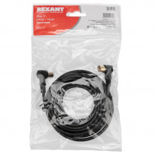 Шнур ТВ гнездо - ТВ штекер, угловой, 5м, черный REXANT