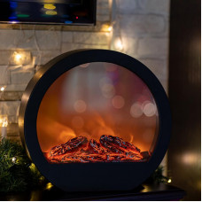 Светодиодный камин Лаунж с эффектом живого огня 35,3х12,4х33,7 см, с адаптером питания и батарейками 4 х АА (не в комплекте) NEON-NIGHT