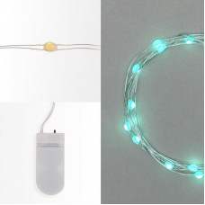 Гирлянда светодиодная Роса 2м, 20LED, БИРЮЗОВЫЙ, IP20, тонкий батарейный блок, 2хCR2032 в комплекте NEON-NIGHT