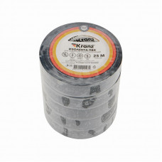 Изолента ПВХ 0,13х19мм, 25м, черная KRANZ