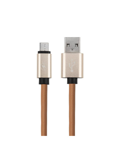 Кабель USB-A – micro USB, 0,5А, 1м, эко-кожа, коричневый REXANT