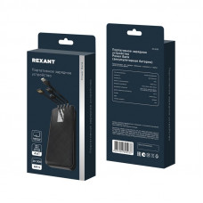 Портативное зарядное устройство Power Bank (аккумуляторная батарея) 20000 mAh, черное REXANT