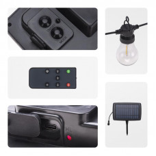 Гирлянда садовая Канэри, 15м, 3000К, встроенный аккумулятор, солнечная панель, коллекция Лондон REXANT