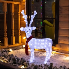 Акриловая светодиодная фигура Северный олень 49х18х85 см, 120 светодиодов, IP65 понижающий трансформатор в комплекте, NEON-NIGHT