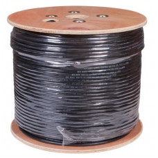 Кабель витая пара F/UTP, CAT 5е, PE, 10PR, 24AWG, OUTDOOR, SOLID, черный, 305м, РФ REXANT