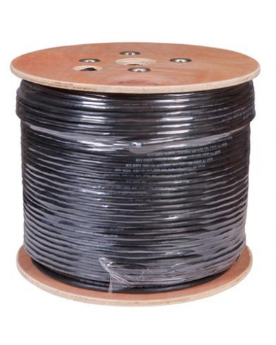 Кабель витая пара F/UTP, CAT 5е, PE, 10PR, 24AWG, OUTDOOR, SOLID, черный, 305м, РФ REXANT