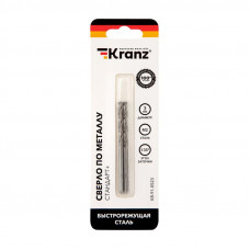 Сверло по металлу 3х61х33мм «Стандарт+» (P6M5 M-2) DIN 338, 2 шт. в блистере KRANZ