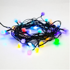 Гирлянда Шарики Ø15мм, 5м, темно-зеленый ПВХ, 30 диодов, цвет RGB