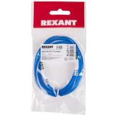 Аудиокабель AUX 3,5мм, 1м, синий, гелевый REXANT