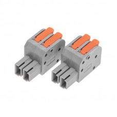 Клемма СМК 222-422R проходная разъемная 2 полюса серая 0,2-2,5/4мм² (50 шт/уп) REXANT
