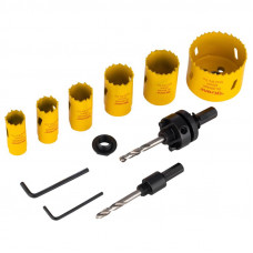 Набор коронок Bimetal (20, 22, 25, 30, 35, 60), 11 предметов, металлический кейс KRANZ