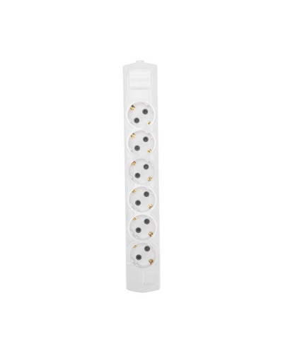 Колодка PREMIUM 6 гнезд, с/з, белый REXANT