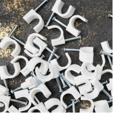 Крепеж кабеля круглый 10мм, белый (50 шт/уп) REXANT