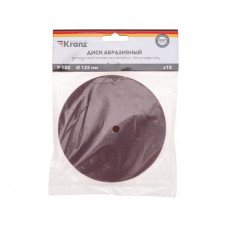 Диск абразивный на ворсовой основе, на липучке, без отверстий, P150, 125мм, 10 шт. KRANZ