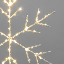 Светодиодная подвесная фигура Снежинка на металлическом каркасе, цвет теплый белый NEON-NIGHT