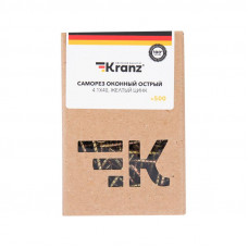 Саморез оконный острый 4,1х40мм, желтый цинк, короб (500 шт/уп) KRANZ