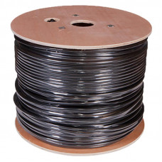 Кабель витая пара SF/UTP, CAT 5e, PE, 4PR, 24AWG, OUTDOOR, SOLID, черный, 305м, REXANT
