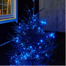 Гирлянда Нить управляемая 10м 100 LED СИНИЙ черный ПВХ IP65 свечение с динамикой 230В контроллер в комплекте NEON-NIGHT