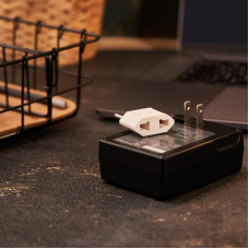 Адаптер сетевой (переходник) с Евро А/F на тонкую вилку С1 плоский «Тефаль» 6А б/з белый PROCONNECT (пакет БОПП 1 шт/уп.)