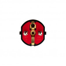 Вилка Евро прямая с з/к 16А усиленная черная REXANT