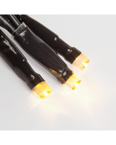 Гирлянда Нить управляемая 20м 200 LED ТЕПЛЫЙ БЕЛЫЙ черный ПВХ IP65 свечение с динамикой 230В нужен контроллер 217-204 NEON-NIGHT