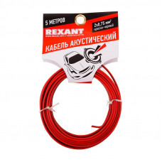 Кабель акустический 2х0,75мм², красно-черный, мини-бухта 5м REXANT
