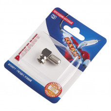 Переходник антенный, (гнездо F - штекер F), угловой, 1 шт. REXANT