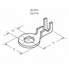 Наконечник кольцевой REXANT, ø5.2 мм, 0.5-0.8 мм² (НК 5-0,5-0,8)