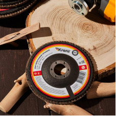 Круг лепестковый торцевой, P120, 125х22,2мм KRANZ