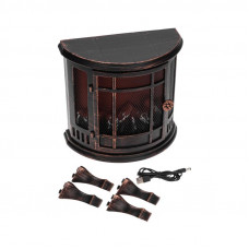 Светодиодный камин Винтаж мини с эффектом живого огня 24.8х12.7х30 см, батарейки 3хС (не в комплекте), с USB, бронзовый