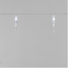 Гирлянда светодиодная Сосульки 1,5 м, 10 LED, прозрачный ПВХ, цвет свечения белый, 2 х АА (батарейки не в комплекте) NEON-NIGHT