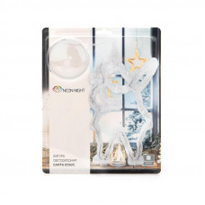 Фигура светодиодная Санта Клаус на присоске с подвесом, цвет белый