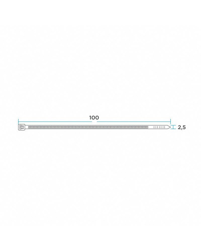 Стяжка нейлоновая многоразовая 100x2,5мм, белая (100 шт/уп) REXANT