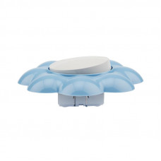 Выключатель двухклавишный HAPPY Цветок с/у, белый/голубой KRANZ