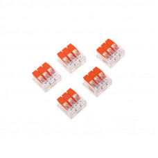 Универсальная компактная клемма СМК 221-413, 3-проводная до 4,0 мм² (блистер 5 шт./уп.) REXANT