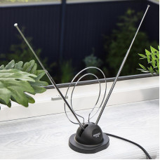 Антенна комнатная телескопическая на подставке «Усы+кольцо», RX-100 REXANT