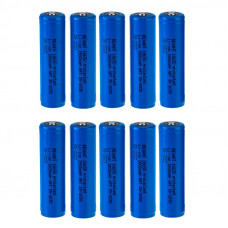 Аккумулятор Li-ion 18650, 3,7В, 2800мАч, с платой защиты, высокий контакт, 10 шт, коробка REXANT