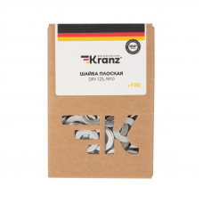 Шайба плоская DIN 125, M10, короб (100 шт/уп) KRANZ