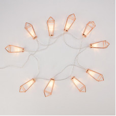 Гирлянда светодиодная Кристаллы бронзовые 10 LED, 1,5 м, прозрачный ПВХ, теплый белый свет свечения, 2 х АА (батарейки не в комплекте) NEON-NIGHT