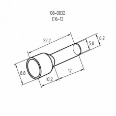 Наконечник штыревой втулочный изолированный F-12 мм 16 мм² (НШВи 16-12) слоновая кость (10шт./уп.) REXANT