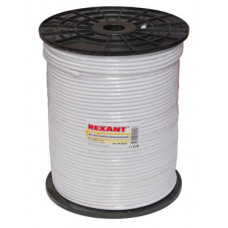 Кабель коаксиальный RG-6U, 75Ом, Cu/Al/Cu, 75%, 305м, INDOOR, белый REXANT